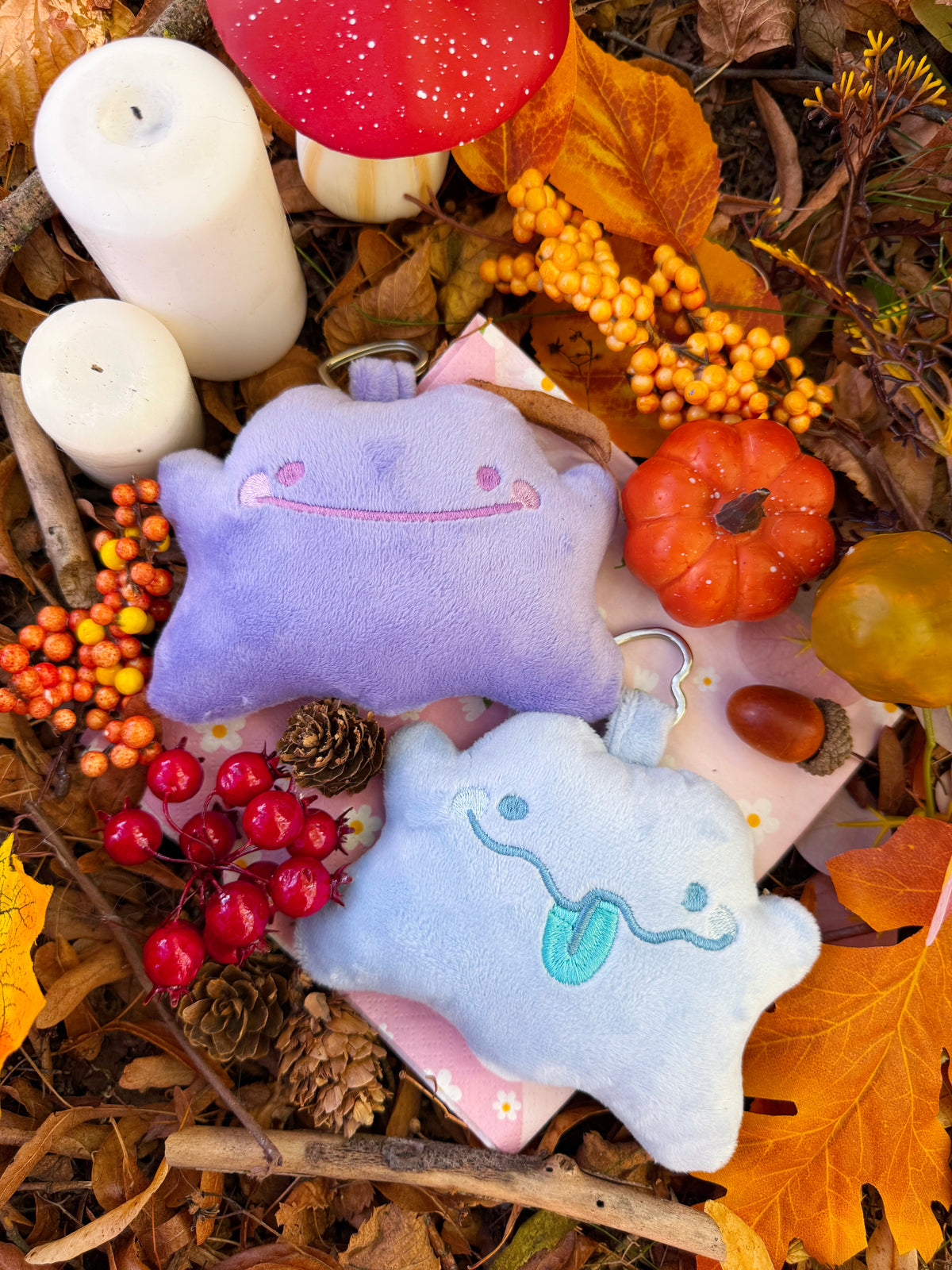 Ditto Pokémon handmade keychain