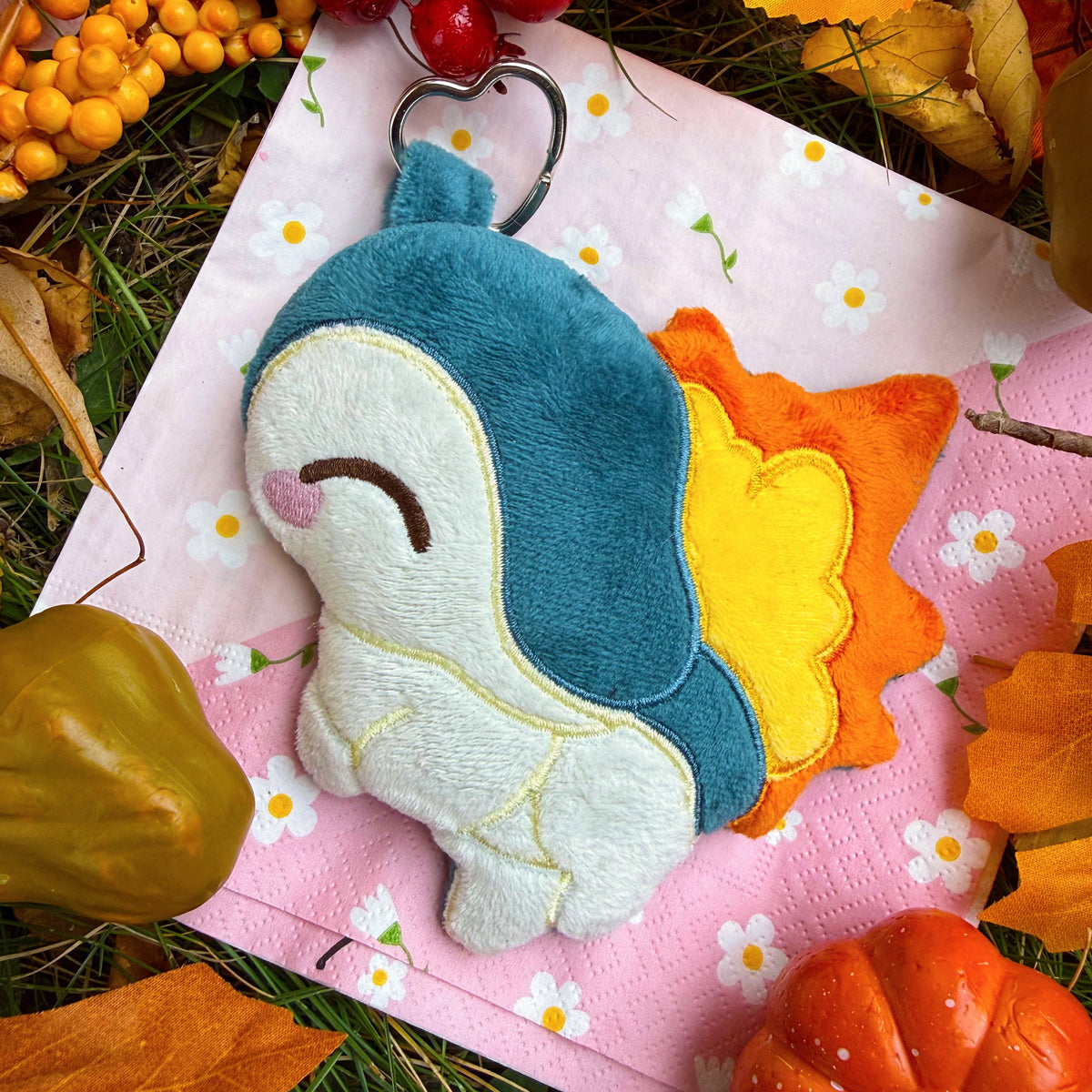 Cyndaquil pokemon handmade breloczek pluszowy
