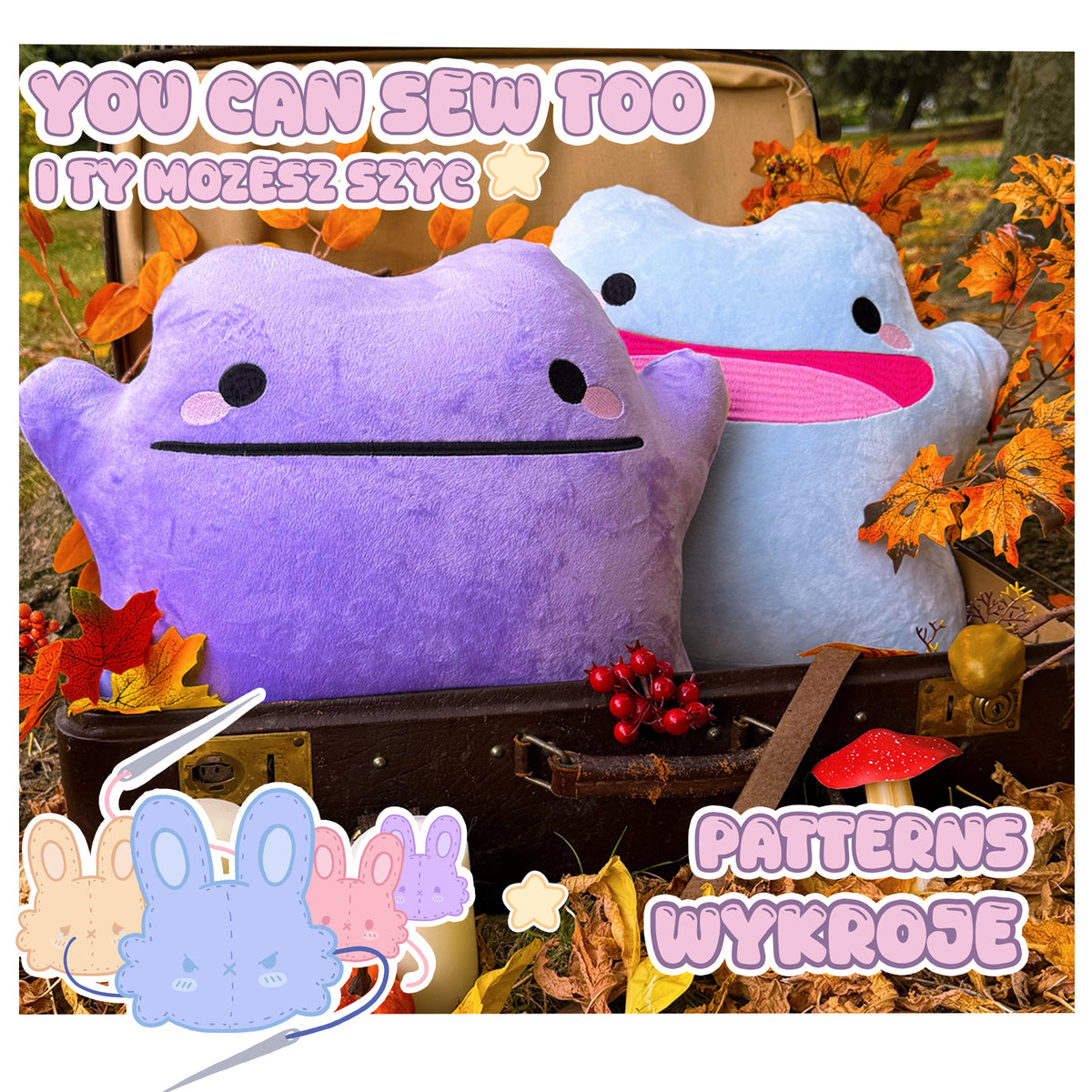 Wykrój na handmade pluszaka Ditto