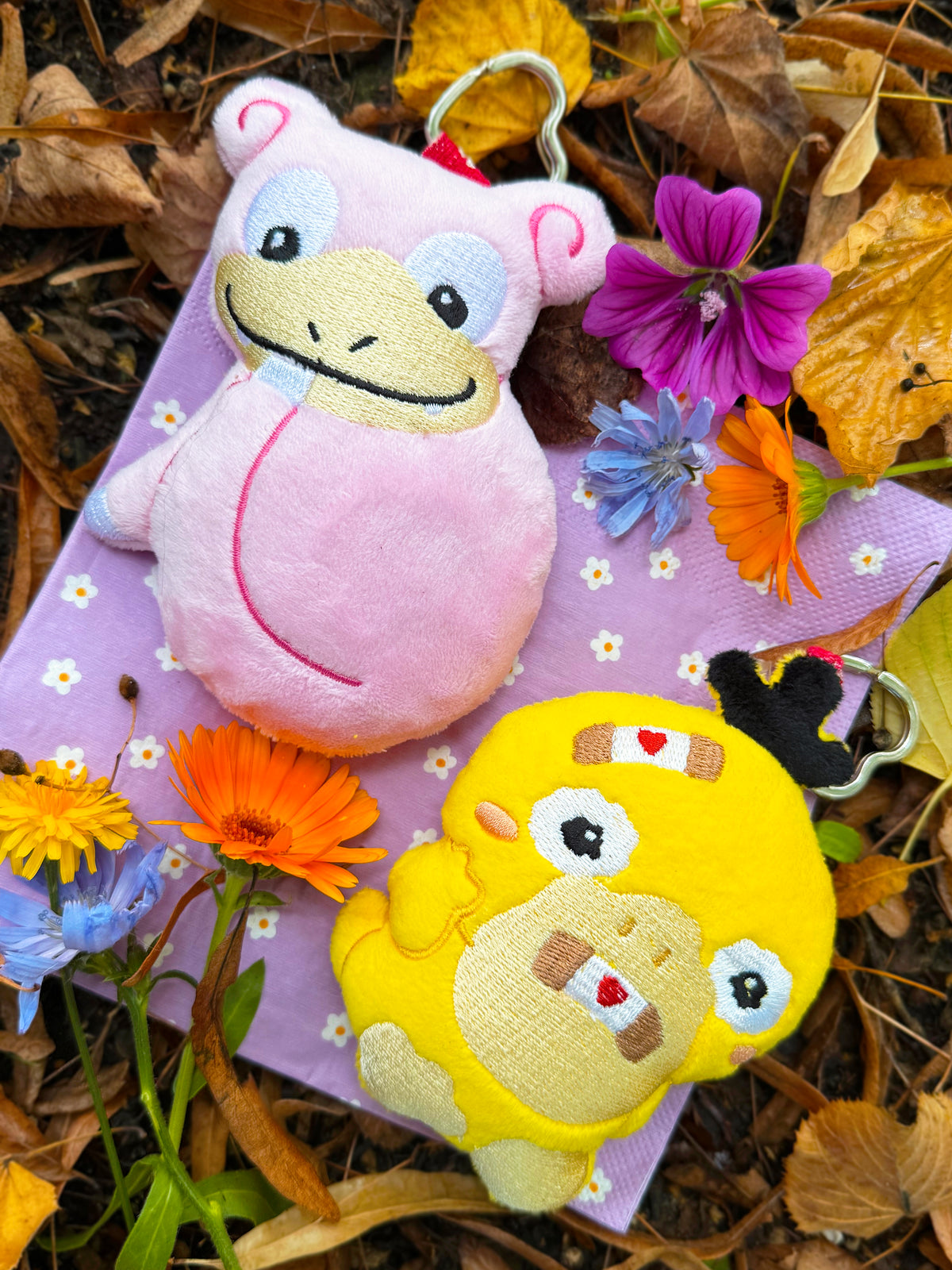 Psyduck / Slowpoke pokemon handmade breloczek