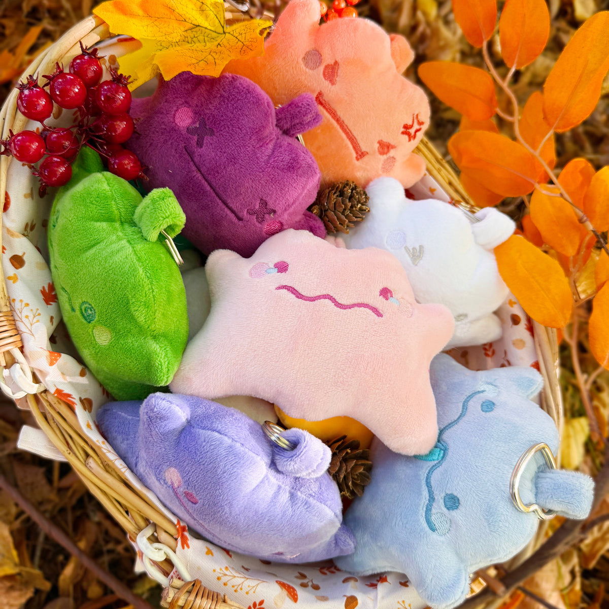 Ditto Pokémon handmade keychain